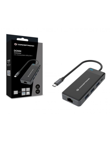 PUERTO REPLICADOR USB-C CONCEPTRONIC 2XHDMI + RJ45 + 3XUSB 3.0 + USB-C PD 100W