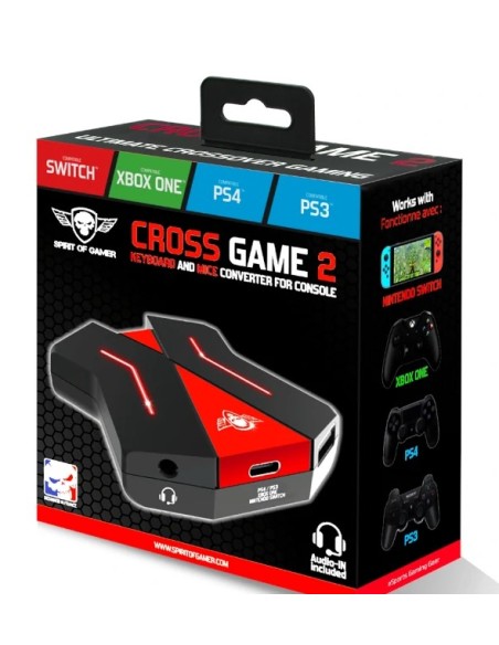 ADAPTADOR SPIRIT OF GAMER CROSSGAME 2 PS3 / PS4 / XBOX ONE / SWITCH BLACK/RED
