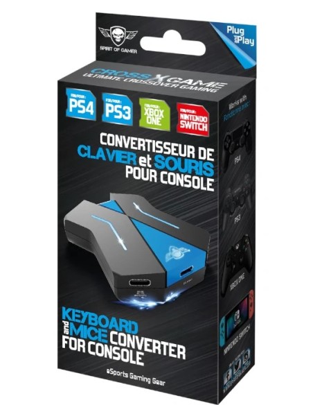 ADAPTADOR SPIRIT OF GAMER CROSSGAME PS3 / PS4 / XBOX ONE / SWITCH BLACK/BLUE