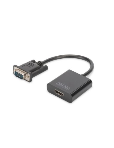 CONVERSOR DIGITUS VGA MACHO A HDMI HEMBRA 1080P CON AUDIO