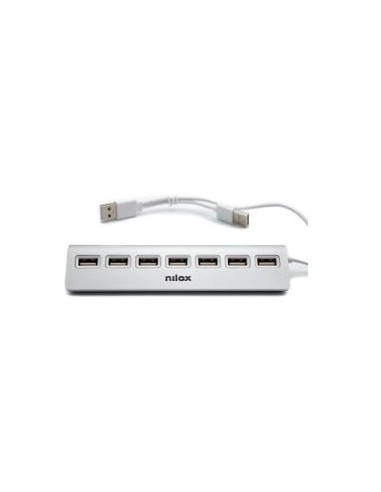 HUB NILOX 7 PUERTOS USB ALUMINIO SILVER