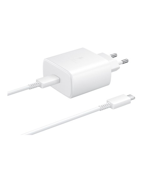 CARGADOR USB-C SAMSUNG 45W CARGA RAPIDA + CABLE USB-C WHITE PARA CASA