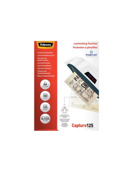 FUNDA PLASTIFICAR FELLOWES 125 MICRAS A4 100H BRILLO