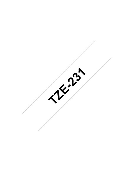 CINTA BROTHER TZE231 12MMX8M WHITE/BLACK
