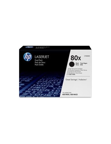 TONER HP 80X BLACK GRAN CAPACIDAD DUALPACK 400 M401 M425 2X 6900 PAG