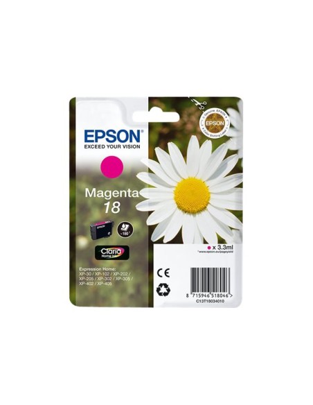 CARTUCHO EPSON 18 MAGENTA XP-102 XP-202 XP-205 XP-302 XP-305 XP-402 XP-405
