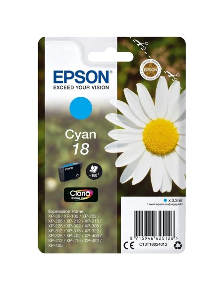 CARTUCHO EPSON 18 CYAN XP-102 XP-202 XP-205 XP-302 XP-305 XP-402 XP-405