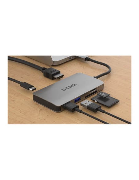 PUERTO REPLICADOR USB-C D-LINK HDMI + 2XUSB 3.0 + USB-C + SD + MICRO SD