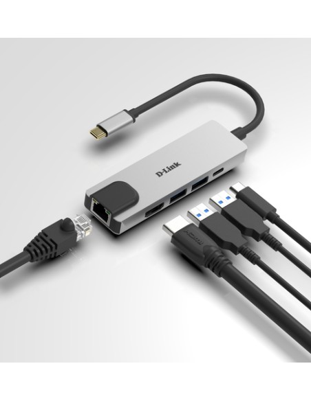 PUERTO REPLICADOR USB-C D-LINK HDMI + RJ45 + 2XUSB 3.0 + USB-C