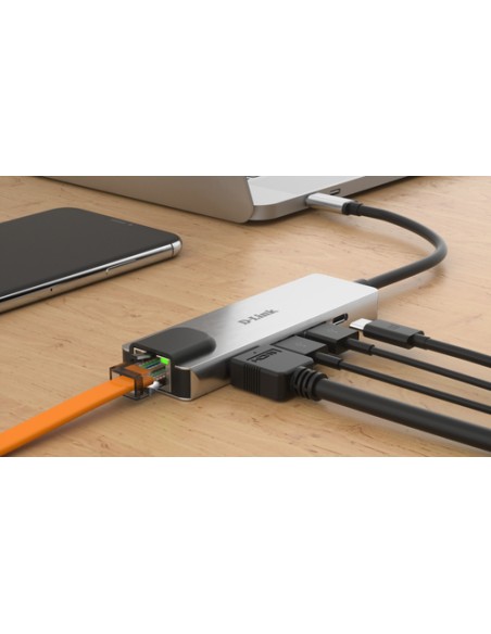 PUERTO REPLICADOR USB-C D-LINK HDMI + RJ45 + 2XUSB 3.0 + USB-C