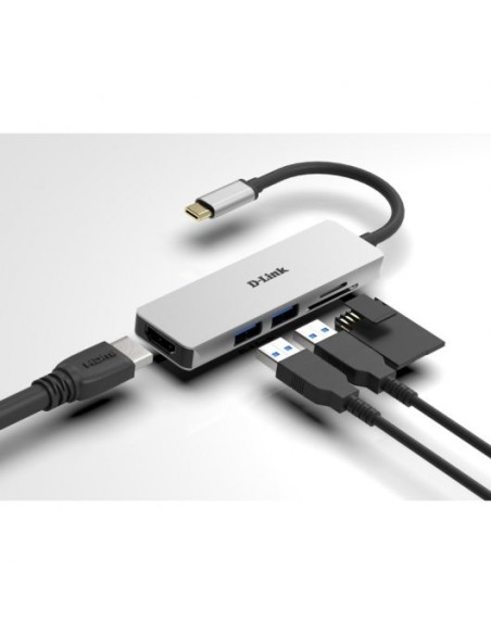 PUERTO REPLICADOR USB-C D-LINK HDMI + 2XUSB 3.0 + SD + MICRO SD
