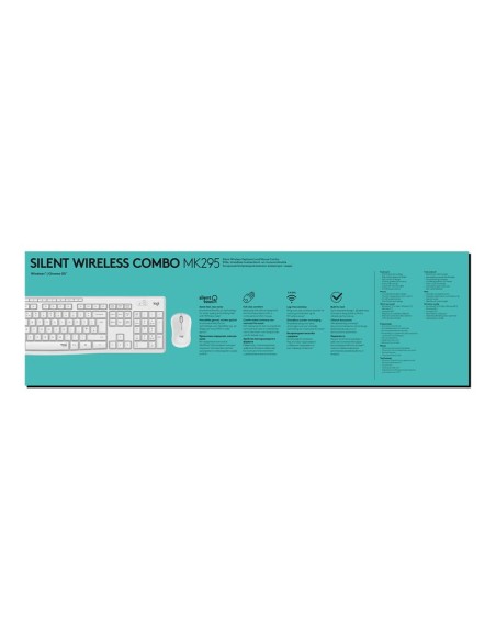 TECLADO + MOUSE LOGITECH WIRELESS MK295 SILENT WHITE