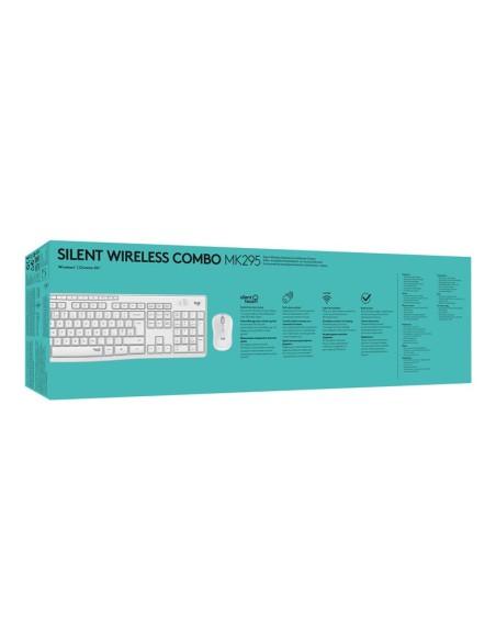 TECLADO + MOUSE LOGITECH WIRELESS MK295 SILENT WHITE