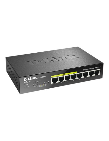SWITCH D-LINK DGS-1008P 10/100/1000 8 PUERTOS POE