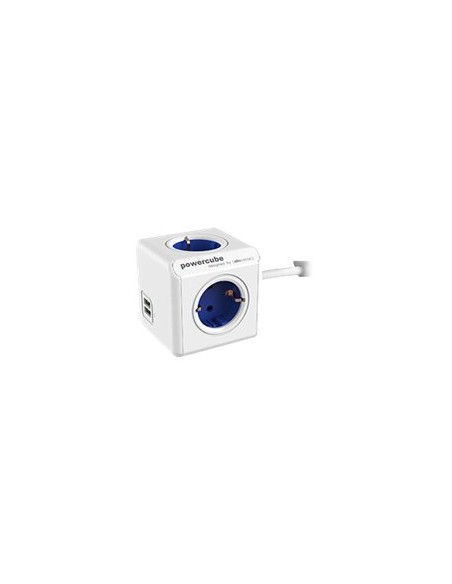 REGLETA POWERCUBE EXTENDED USB 4 TOMAS WHITE/BLUE 1.5M