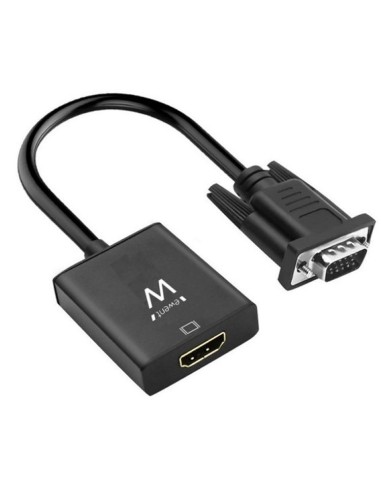 CONVERSOR EWENT VGA MACHO A HDMI...