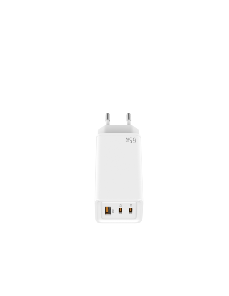 CARGADOR USB-C 2XUSB-C LEOTEC 65W GAN WHITE