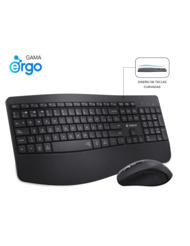 TECLADO + MOUSE SUBBLIM WIRELESS ERGO...