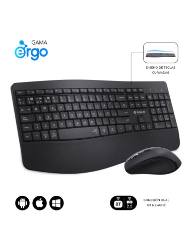 TECLADO + MOUSE SUBBLIM WIRELESS ERGO...