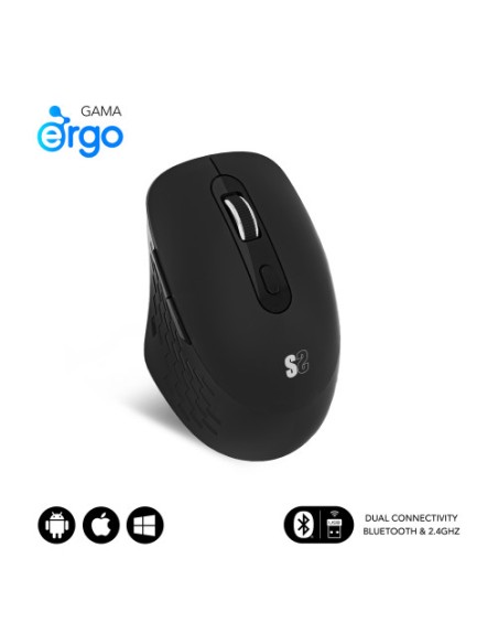 MOUSE SUBBLIM CURVE ERGO WIRELESS BLUETOOTH DUAL BLACK