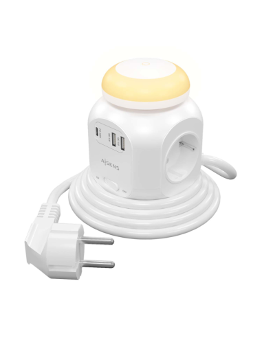 REGLETA AISENS 4 TOMAS + USB-C PD 20W...