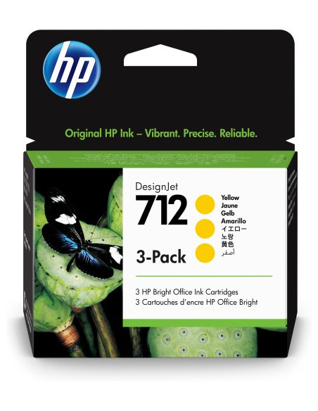 CARTUCHO HP 712 YELLOW DESIGNJET T230 T250 T630 T650 3 PACK
