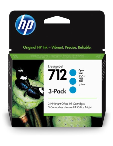 CARTUCHO HP 712 CYAN DESIGNJET T230 T250 T630 T650 3 PACK