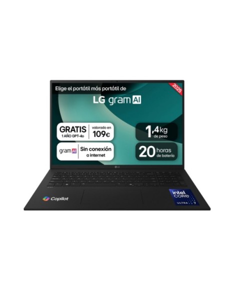 PORTATIL LG GRAM CU7 255H 32GB 1TB SSD 17 IPS FREEDOS BLACK
