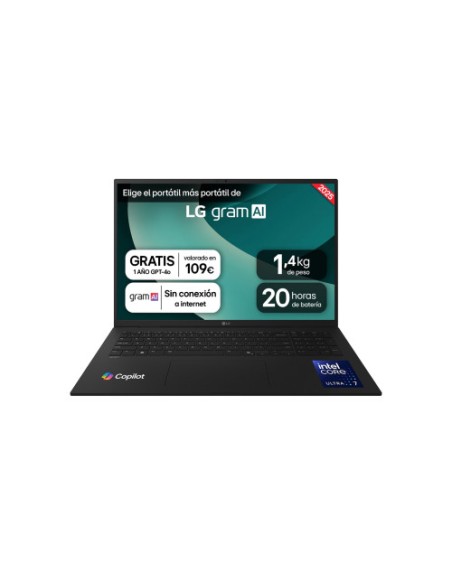 PORTATIL LG GRAM CU7 255H 32GB 1TB SSD 17 IPS FREEDOS BLACK