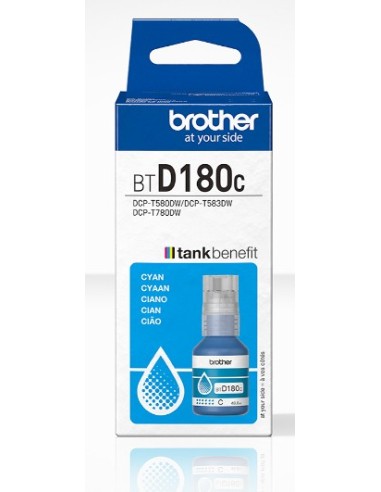 BOTE DE TINTA BROTHER D180C CYAN 48.8ML