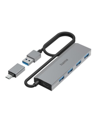 HUB HAMA USB / USB-C 3.0 4 PUERTOS +...