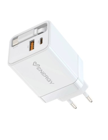 CARGADOR USB ENEGY RETRACTABLE 20W...