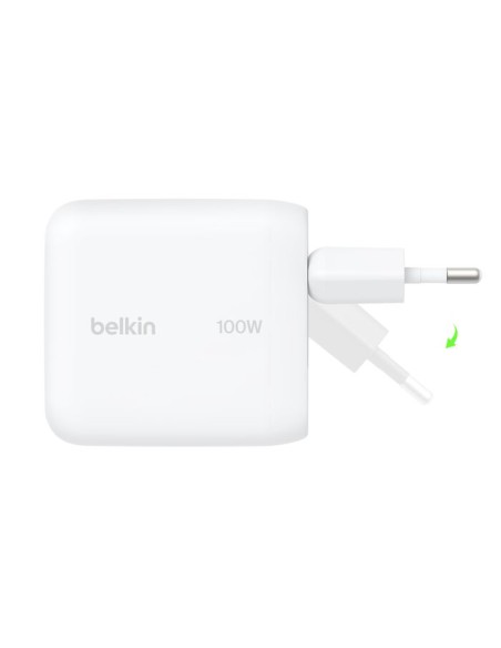 CARGADOR USB BELKIN 100W GAN USB USB-C WHITE PARA CASA