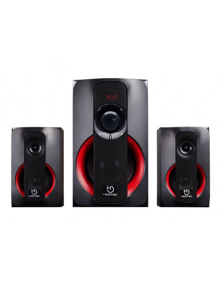 ALTAVOCES BLUETOOTH HIDITEC H400 2.1 40W USB SD BLACK/RED