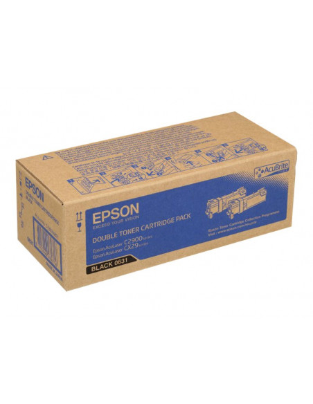 TONER EPSON 0631 BLACK DUALPACK C2900 CX29 2X 3000 PAG