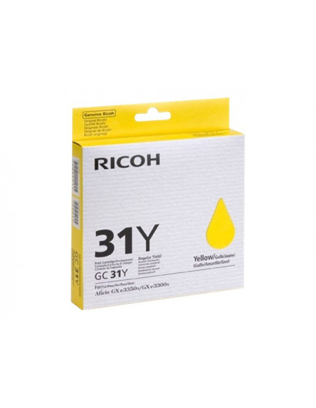 CARTUCHO GEL RICOH GC31 YELLOW GXE2600 GXE3300 GXE3350 GXE5550 1000 PAG