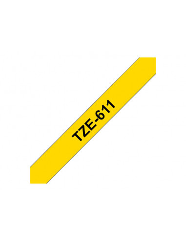 CINTA BROTHER TZE611 6MMX8M BLACK/YELLOW