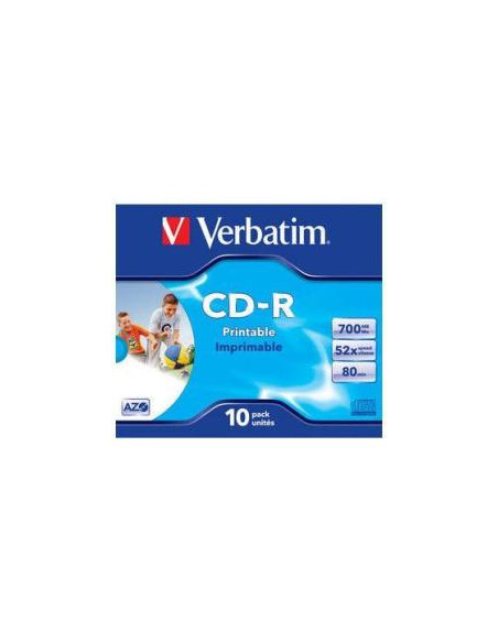 CD-R VERBATIM 700MB 52X PRINTABLE CAJA 10U