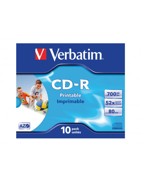 CD-R VERBATIM 700MB 52X PRINTABLE CAJA 10U