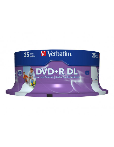 DVD+R VERBATIM 8.5GB 8X PRINTABLE LATA 25U