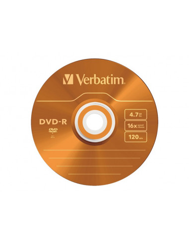 DVD-R VERBATIM 4.7GB 16X COLOUR CAJA...