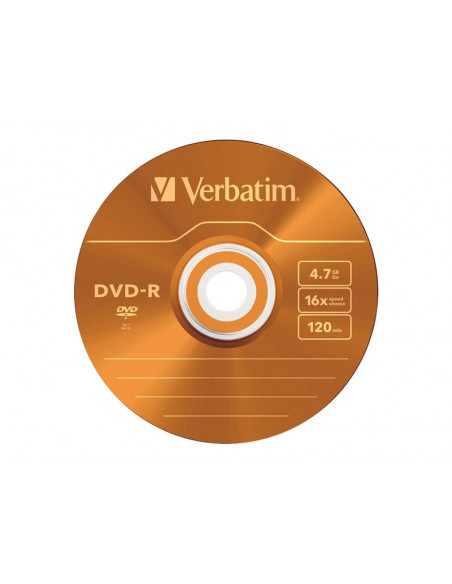 DVD-R VERBATIM 4.7GB 16X COLOUR CAJA SLIM 5U