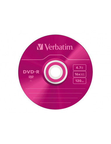 DVD-R VERBATIM 4.7GB 16X COLOUR CAJA...