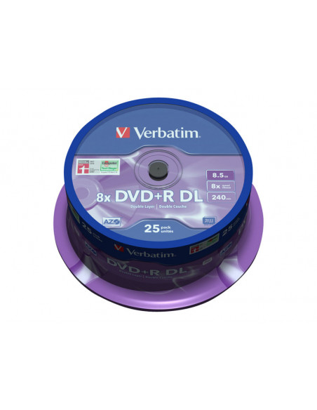 DVD+R VERBATIM 8.5GB 16X LATA 25U