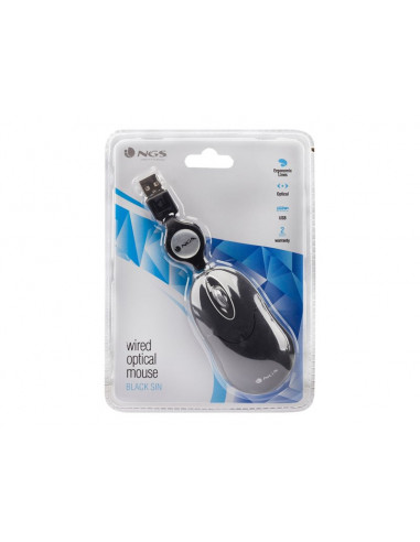 MOUSE NGS SIN 1000 DPI BLACK USB