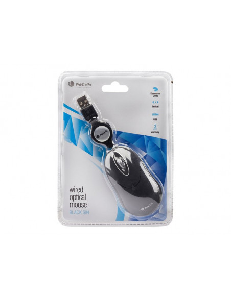 MOUSE NGS SIN 1000 DPI BLACK USB
