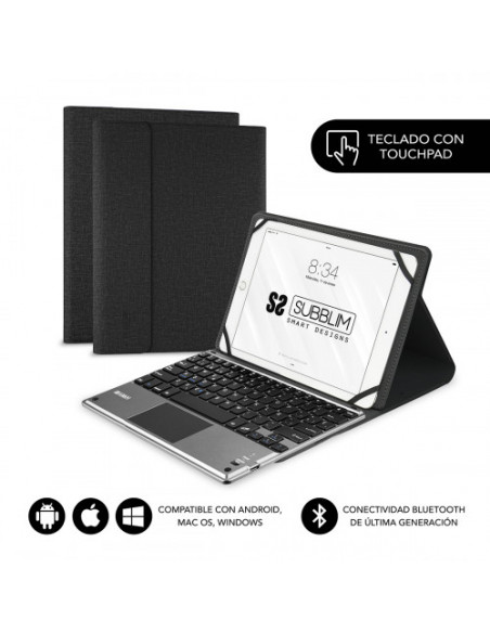 FUNDA TABLET SUBBLIM KEYTAB PRO 10.8 + TECLADO BLUETOOTH TOUCHPAD BLACK