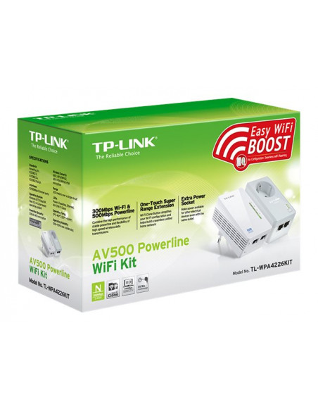 ADAPTADOR PLC TP-LINK WIFI POWERLINE WPA4226 AV500 KIT 2U