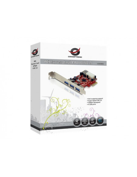 CONTROLADORA CONCEPTRONIC USB 3.0 3P EXT + 1P INT PCIE