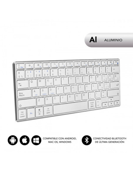 TECLADO SUBBLIM WIRELESS ADVANCE COMPACT SILVER